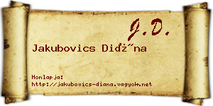 Jakubovics Diána névjegykártya